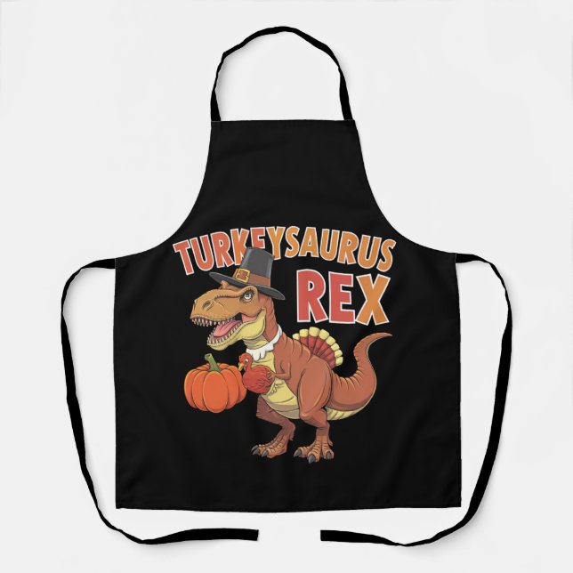 Delantal Turkeysaurus Rex Dab Turkey Dino Toddler Boys (Anverso)