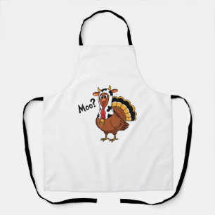 Delantal Turquía Moo Cow Funny Thankde Performance Spri