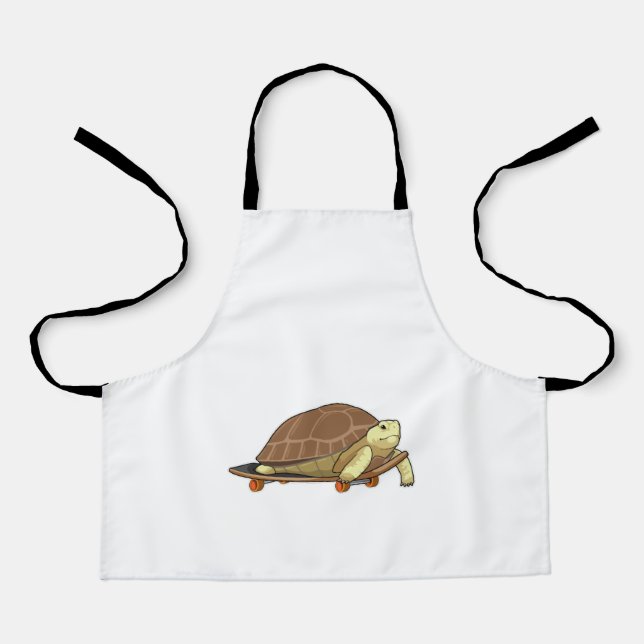 Delantal Turtle as Skater with Skateboard (Anverso)