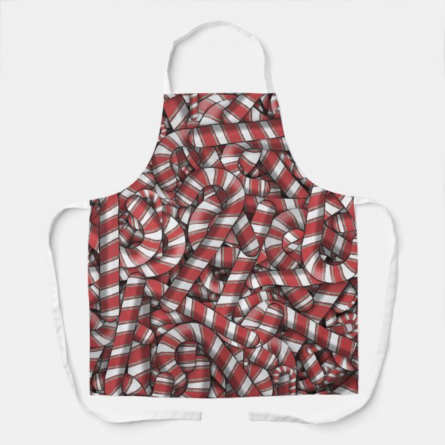Delantal Twided Red Striped Abstract Candy Canes (Anverso)