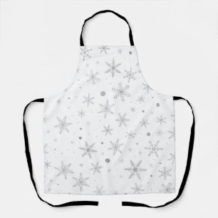 Delantal Twinkle Snowflake - Blanco y gris plateado