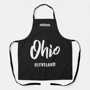 Delantal Ubicación personalizada, nombre y color Ohio