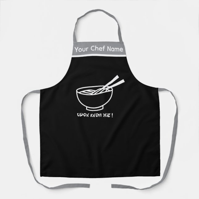 Delantal Udon Know Me Funny Noodle Graphic Apron (Anverso)