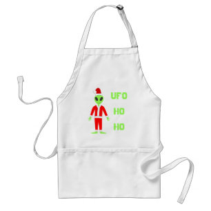 Delantal UFO Ho Ho Padre Navidad alienígena