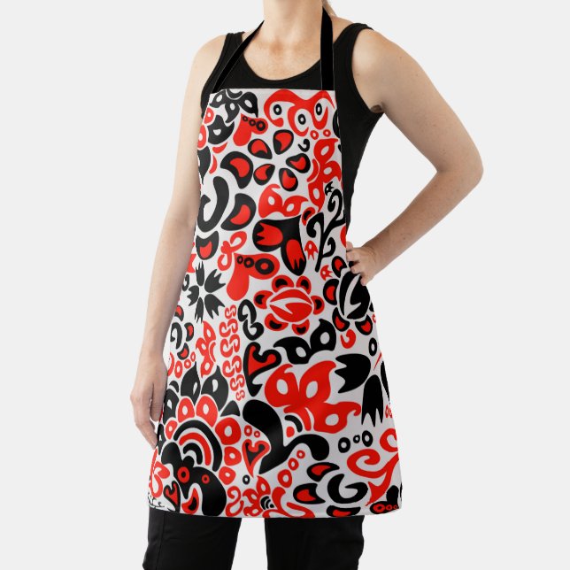 Delantal Ukrainian ethnic folk art floral pattern absrtact  (in situ)