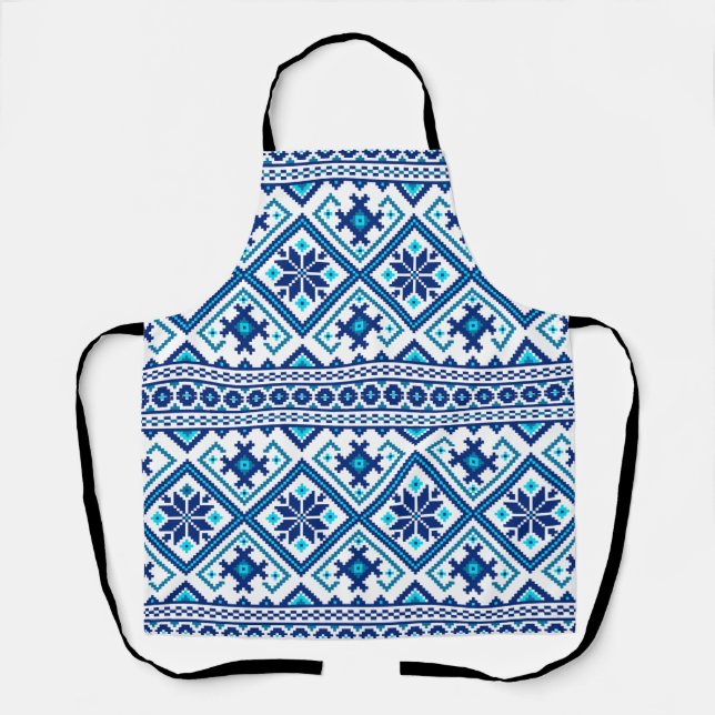 Delantal Ukrainian vushuvanka traditional folk art pattern. (Anverso)