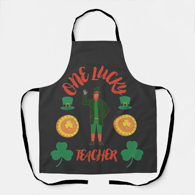 Delantal Un afortunado profesor irish el día de san patrick (Anverso)