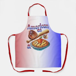 Delantal Un americano divertido como el béisbol y el Apple