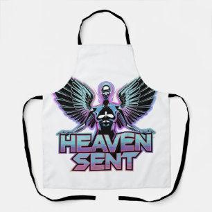Delantal Un ángel metálico brillante con alas, diseño Y2K