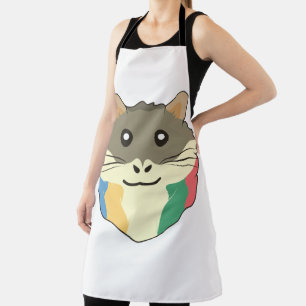 Delantal Un animal Personalizado con una bufanda multicolor