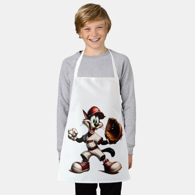 Delantal Un cántaro de béisbol para gato tonto se levanta (Gastado)