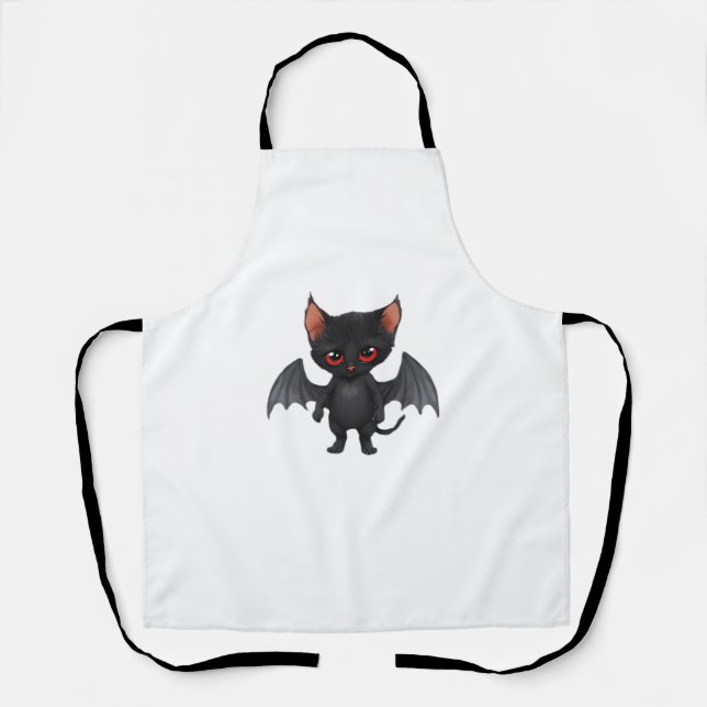 Delantal Un demonio gato en la noche de Halloween camiseta  (Anverso)
