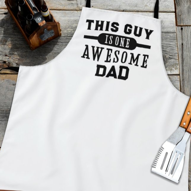 Delantal Un Día del Padre increíble para papá (One Awesome Dad Father's Day apron)