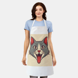 Delantal Un diseño de gatos de inspiración vintage con un t