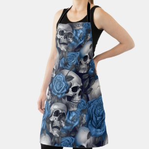 Delantal Un diseño de la serie Una Calavera y Rosas 12