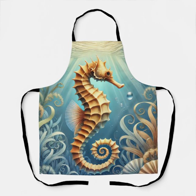 Delantal Un elegante caballito de mar nadando bajo el agua (Anverso)