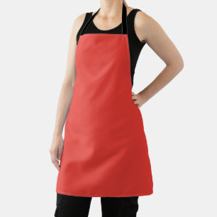 Delantal un fondo rojo con un borde blanco