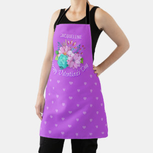 Delantal Un lindo Bouquet en Bright Purple Valentine
