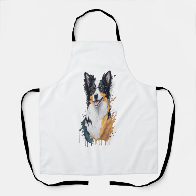 Delantal Un lindo collar de frontera para perros [RB#10009] (Anverso)