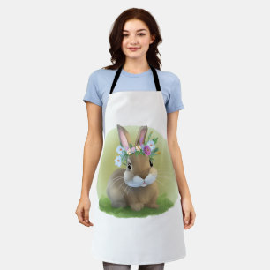 Delantal Un lindo conejo de Pascua para un ánimo positivo
