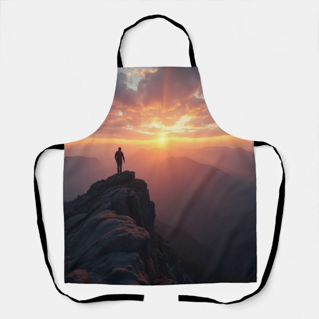 Delantal Un majestuoso amanecer visto desde la cima de la m (Anverso)