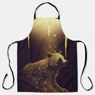 Delantal un oso a la luz de la luna Apron