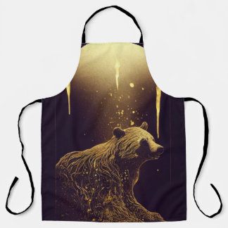 Delantal un oso a la luz de la luna Apron