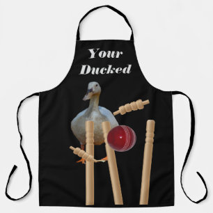 Delantal Un Pato En El Cricket, Apron De Impresión Completa