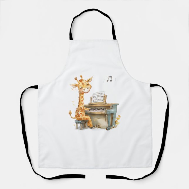 Delantal Un Pequeño Giraffe Juega La Guitarra (Anverso)