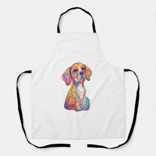 Delantal Un perro acuarela