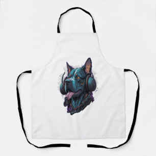 Delantal Un perro genial escuchando música