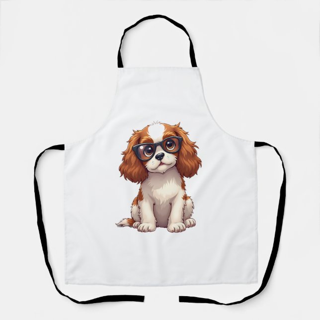 Delantal Un perro lindo Rey Charles Spaniel (Anverso)