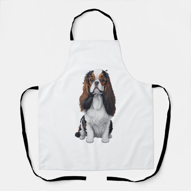 Delantal Un perro lindo Rey Charles Spaniel (Anverso)