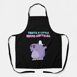 Delantal Un poco morado Hippo Crítico Gracioso Hippopótam