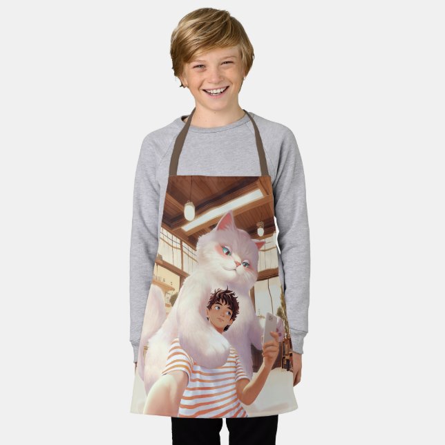 Delantal Un selfie con el gigante esponjoso (Gastado)