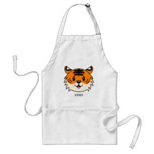 Delantal Un tigre Personalizado sonriente y agudo