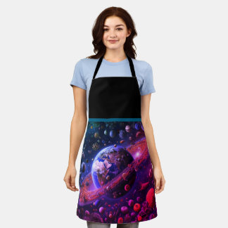Delantal Un Universo Lleno de Buena Comida Flotando Alreded