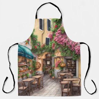 Delantal Una escena callejera italiana Serie de diseño de e