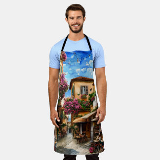 Delantal Una escena callejera italiana Serie de diseño de e