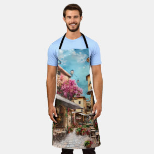 Delantal Una escena callejera italiana Serie de diseño de e