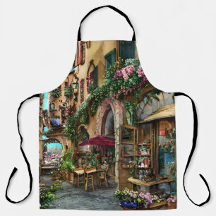 Delantal Una escena callejera italiana Serie de diseño efím