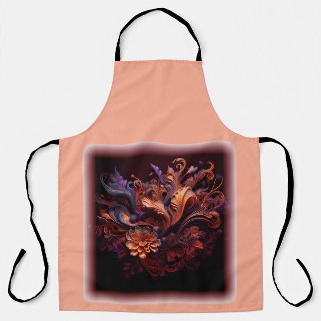 Delantal Una flor espacial de color rosado (Anverso)