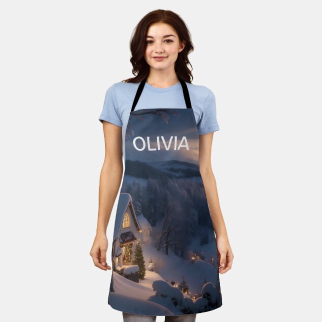 Delantal Una hermosa vista de los Navidades (Gastado)