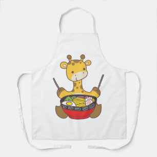 Delantal Una jirafa quiere comer ramen.
