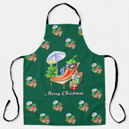 Delantal Una navidad navideña chilli bajo la sombra del sol