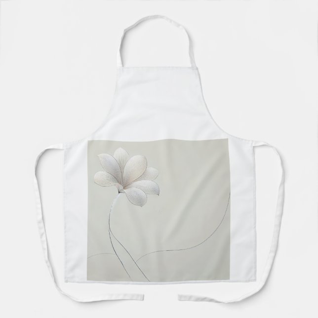 Delantal una plataforma de diseño de una flor simple y eleg (Anverso)
