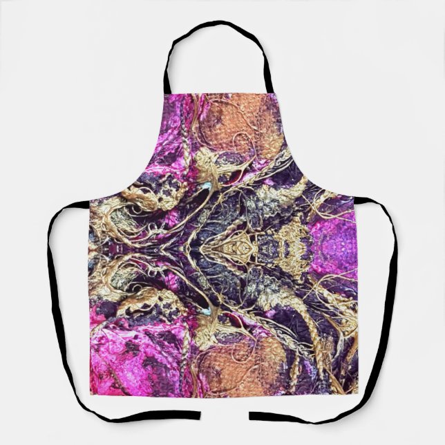 Delantal Unas cuerdas doradas abstractas y un tinte de corb (Anverso)