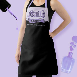 Delantal Uñas góticas negras y moradas Lettering Salón