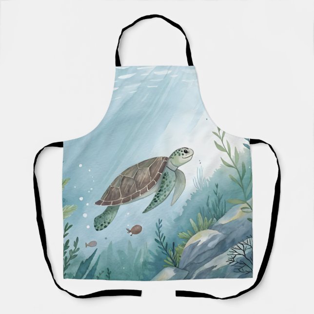 Delantal Underwater world with turtle (Anverso)