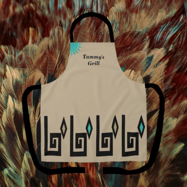 Delantal Único Apron estilo azteca del suroeste de Khaki (Subido por el creador)